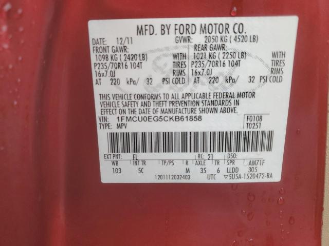 2012 FORD ESCAPE LIM #3286585143