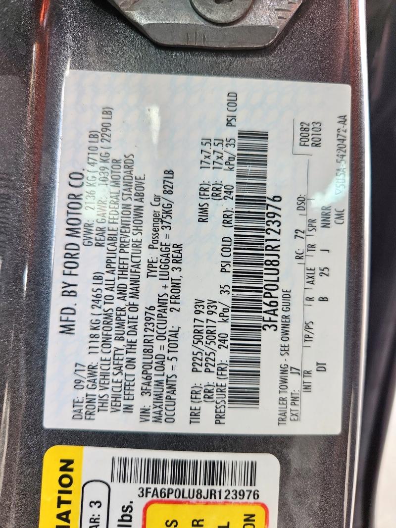 2018 FORD FUSION SE #3296881825