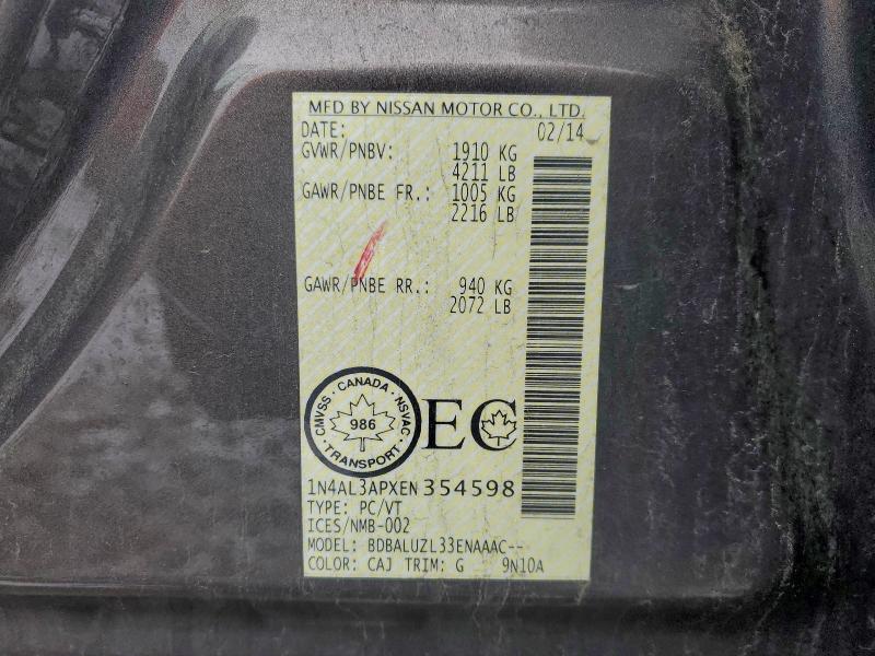 2014 NISSAN ALTIMA 2.5 #3304111489