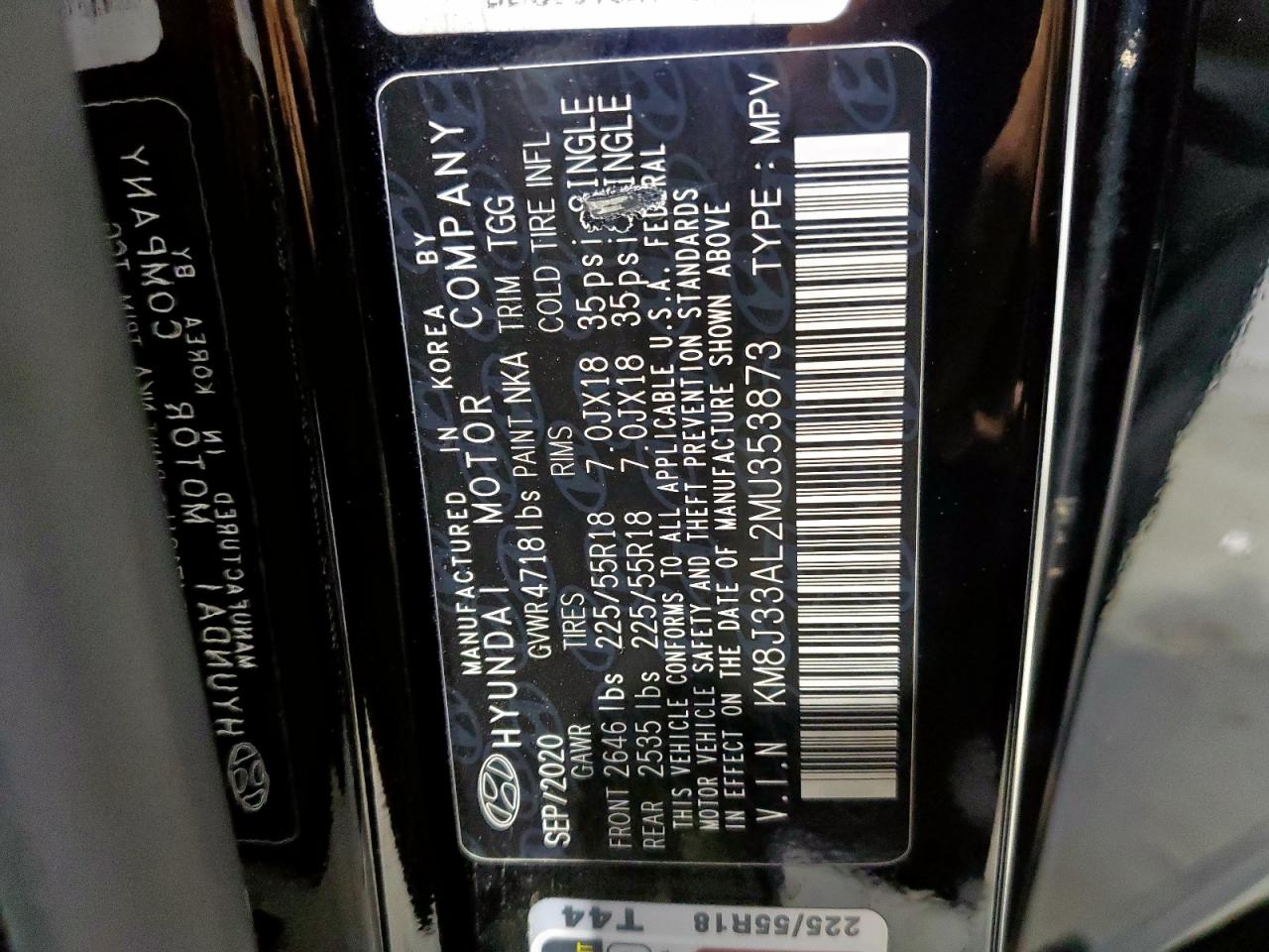 Lot #3304507469 2021 HYUNDAI TUCSON LIM