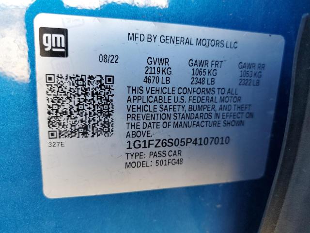 2023 CHEVROLET BOLT EUV P 1G1FZ6S05P4107010