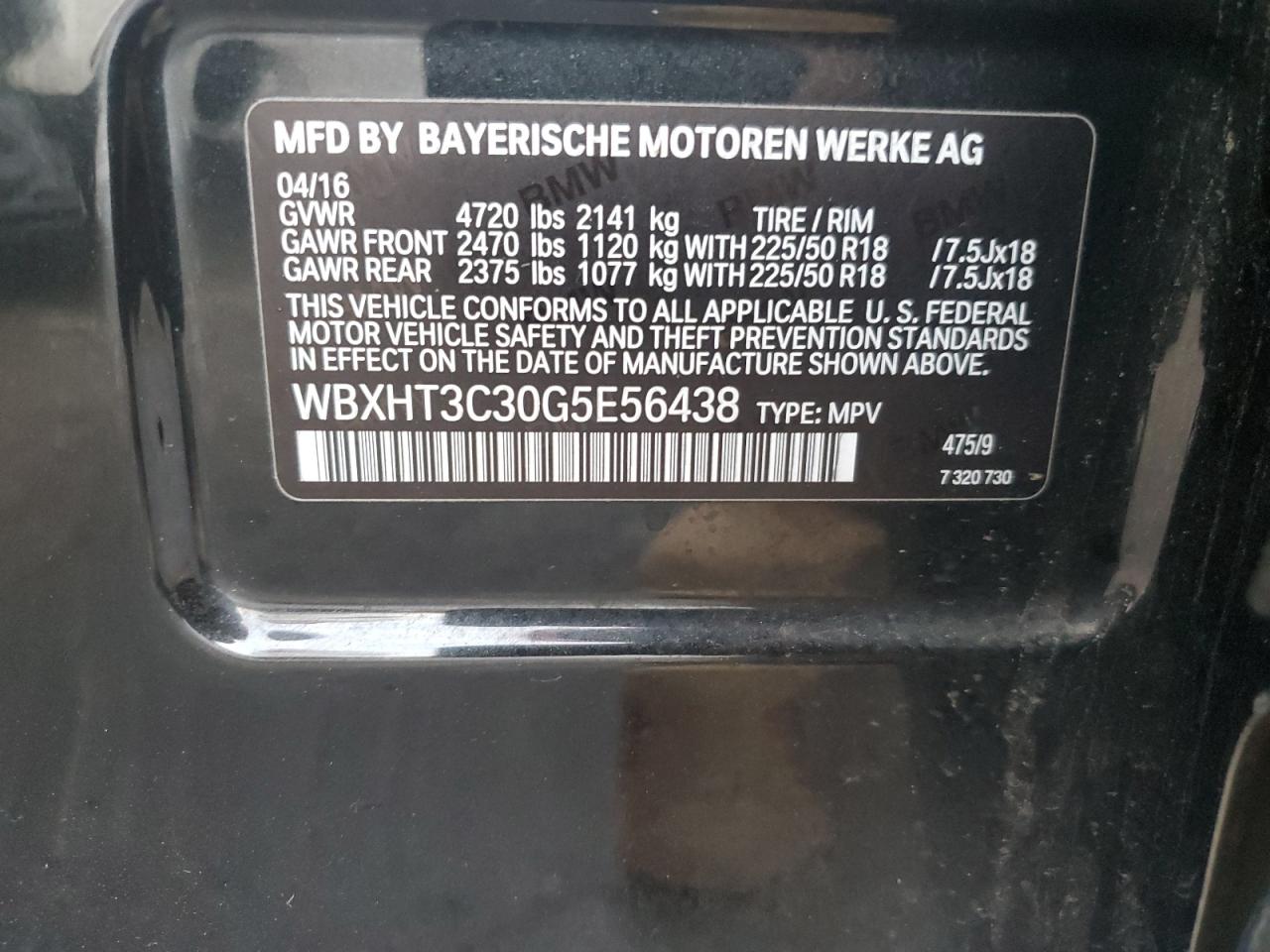 Lot #3310367954 2016 BMW X1 XDRIVE2