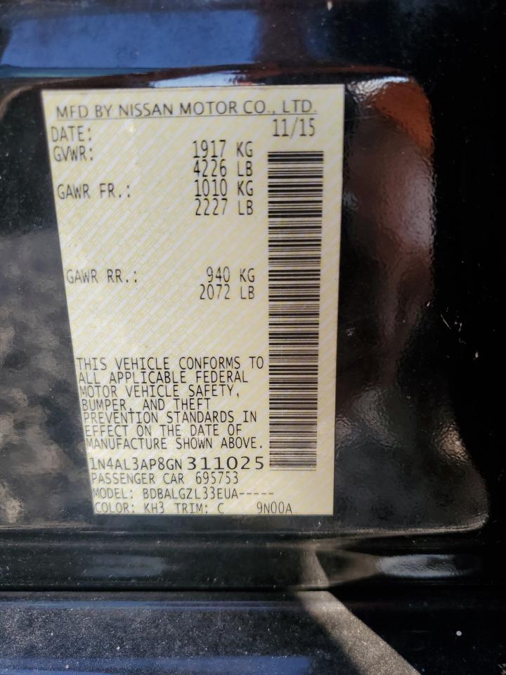 Lot #3302913071 2016 NISSAN ALTIMA 2.5