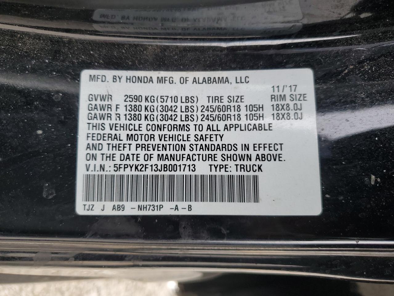 HONDA RIDGELINE SPORT