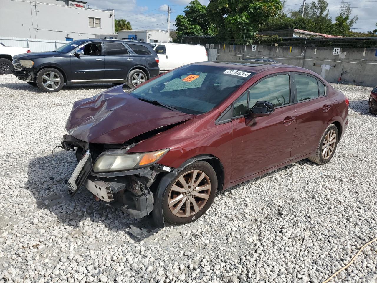 Lot #3309352983 2012 HONDA CIVIC EX