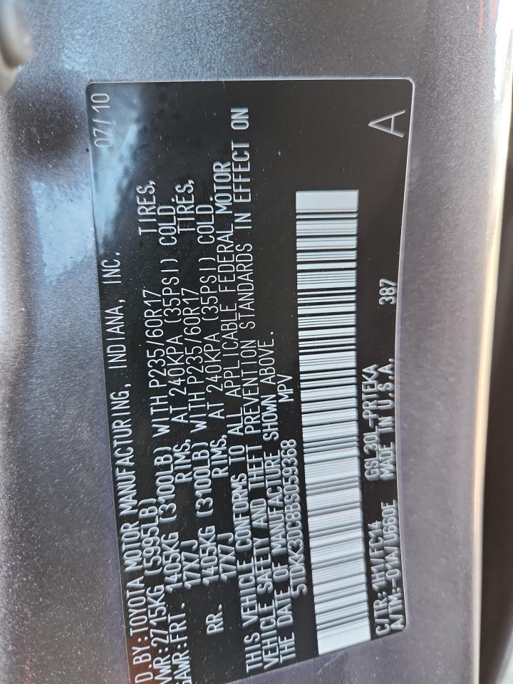 Lot #3312874211 2011 TOYOTA SIENNA LE