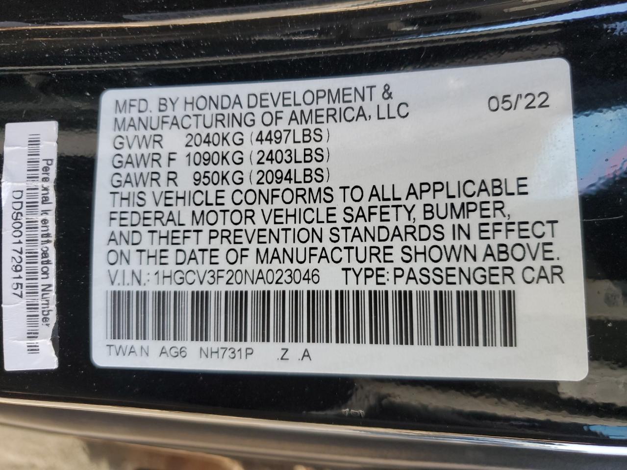 HONDA ACCORD HYBRID SPORT