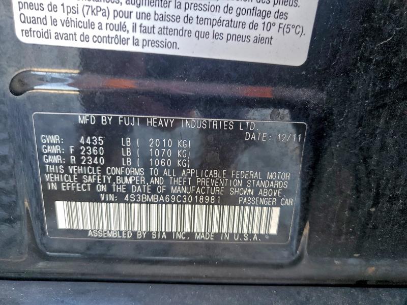 2012 SUBARU LEGACY 2.5 #3301859019