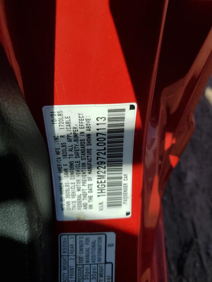 Lot #3298153275 2002 HONDA CIVIC EX