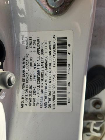 2016 HONDA CIVIC LX #3294253887