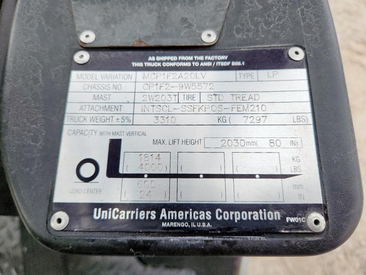 Lot #3304635944 2014 NISS FORKLIFT