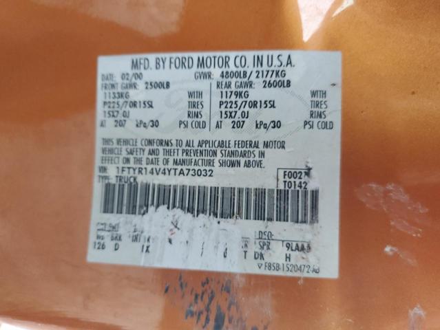 2000 FORD RANGER SUP #3303944687