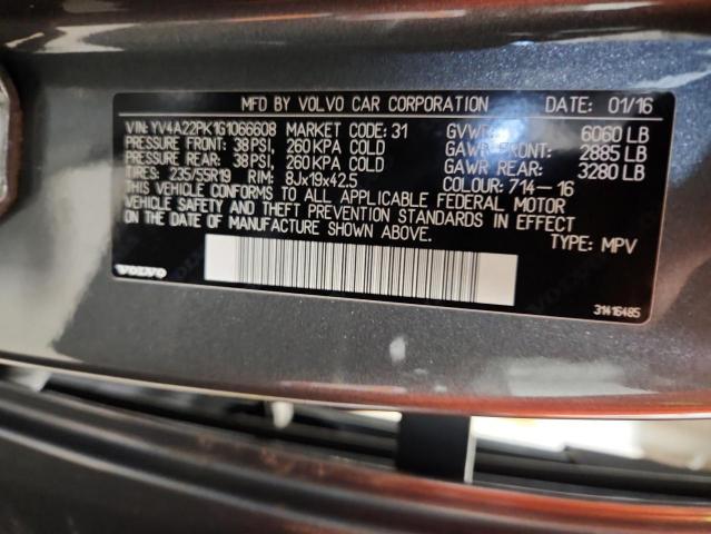 2016 VOLVO XC90 T6 YV4A22PK1G1066608