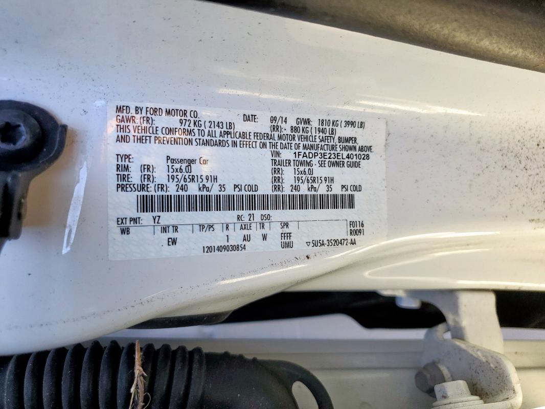 2014 FORD FOCUS S #3284643385