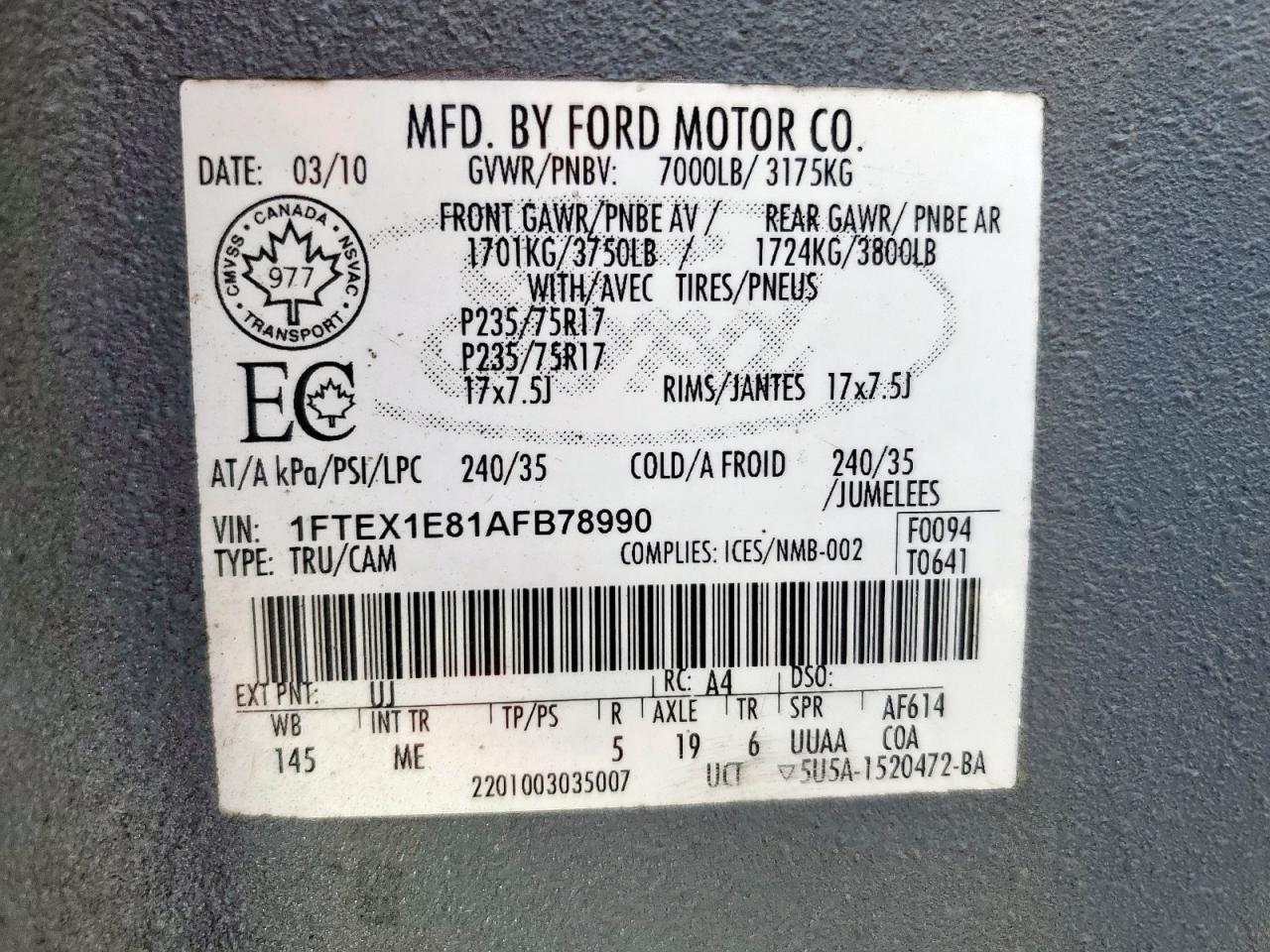 FORD F-150 SUPER CAB