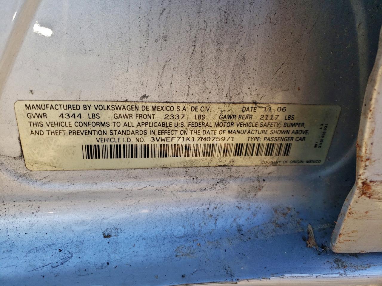 Lot #3301792339 2007 VOLKSWAGEN JETTA WOLF