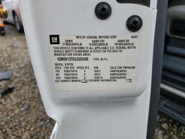 2002 CHEVROLET TAHOE K150 #3302632112