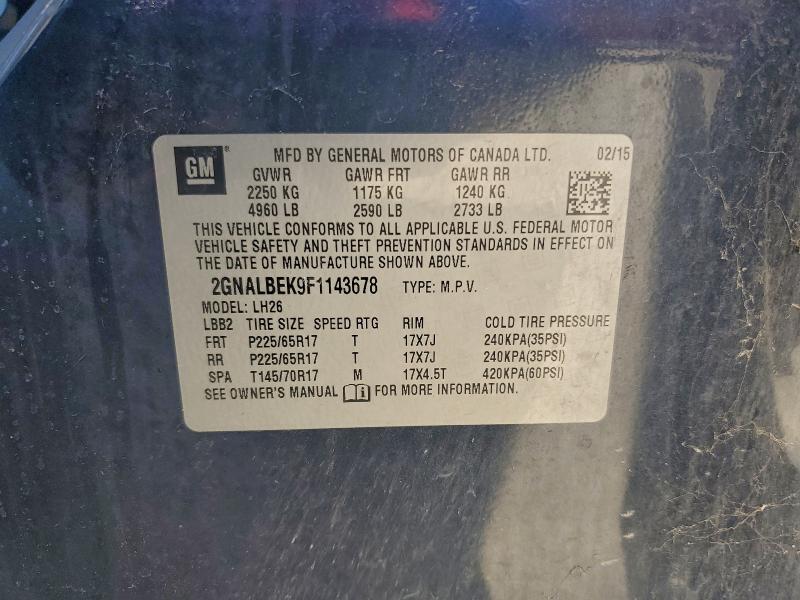 2015 CHEVROLET EQUINOX LT #3284687333