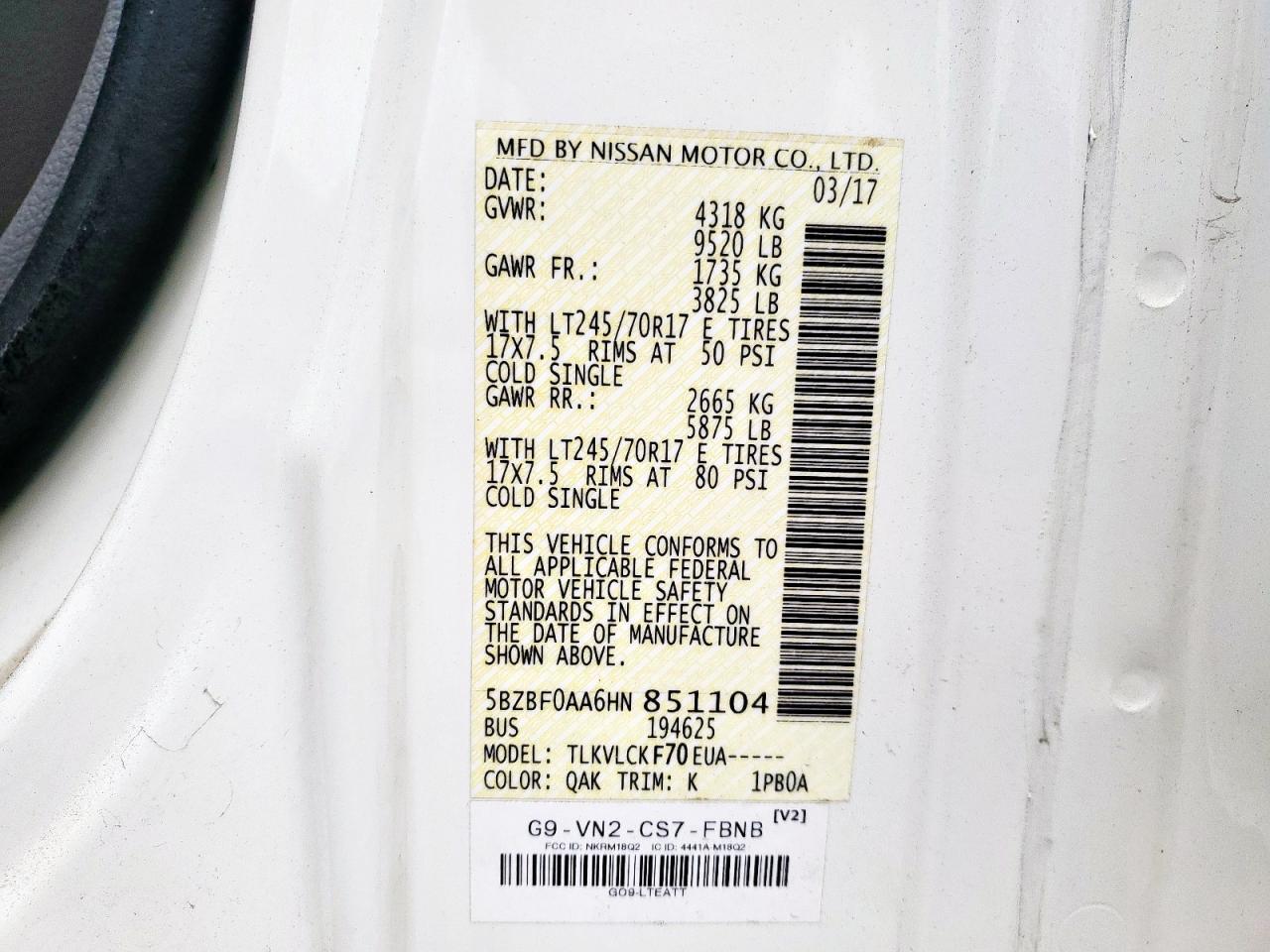 NISSAN NV3500 3500 S