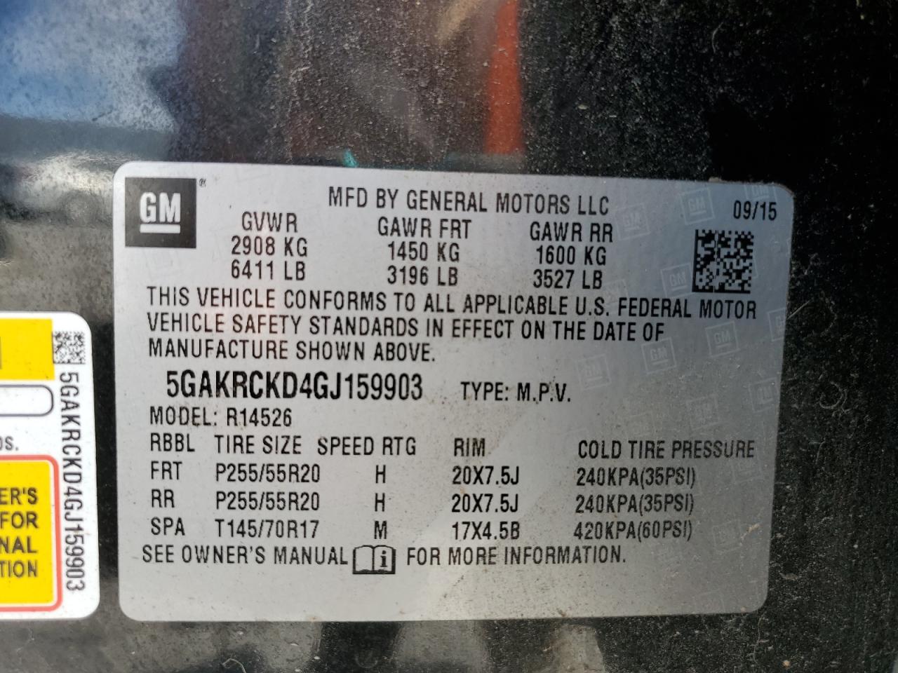 Lot #3290189202 2016 BUICK ENCLAVE