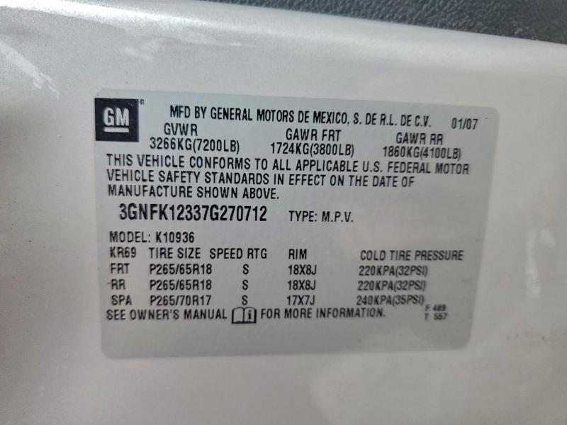 2007 CHEVROLET AVALANCHE #3296897888