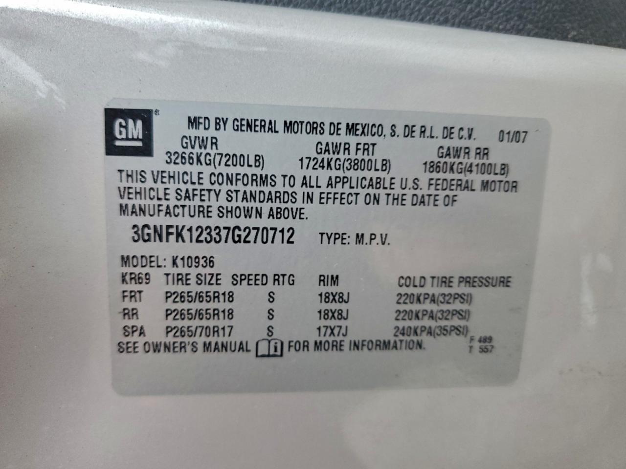 Lot #3296897888 2007 CHEVROLET AVALANCHE