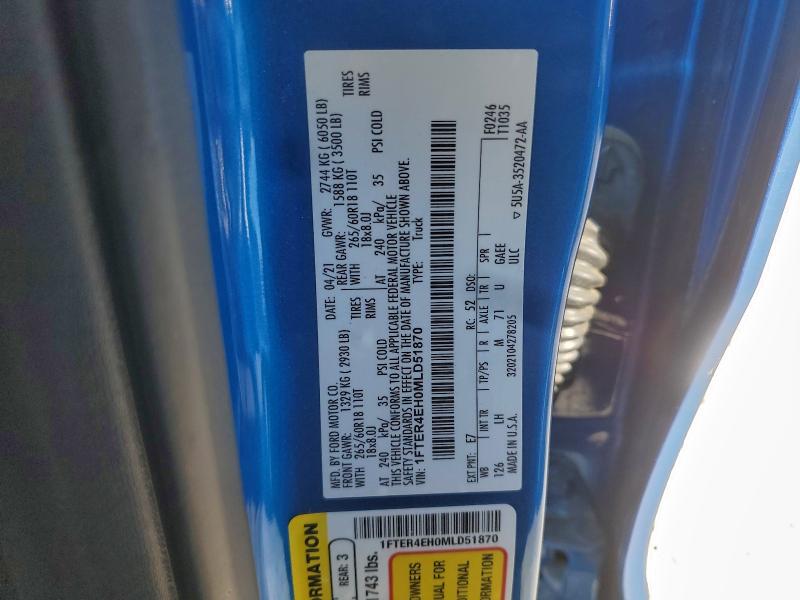 2021 FORD RANGER XL #3298162284