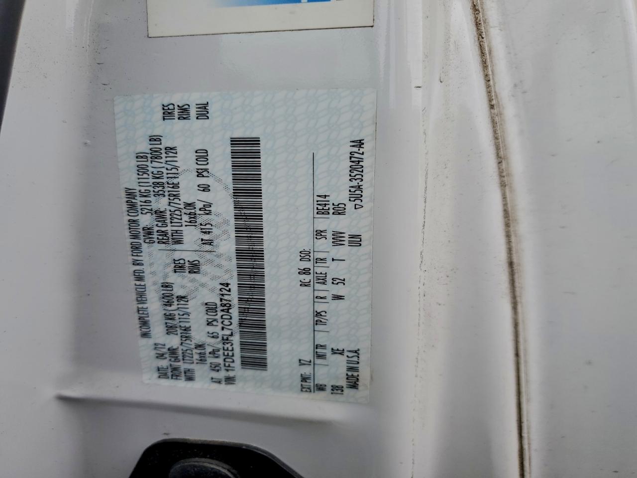 FORD ECONOLINE E350 SUPER DUTY CUTAWAY VAN