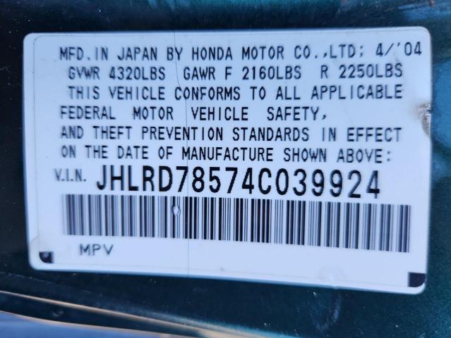 2004 HONDA CR-V LX #3293392422