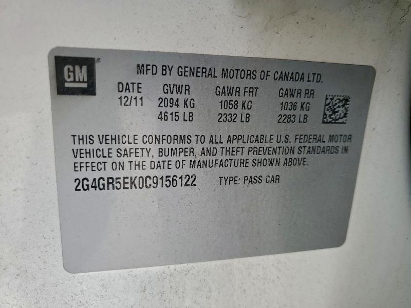 2012 BUICK REGAL #3297873856