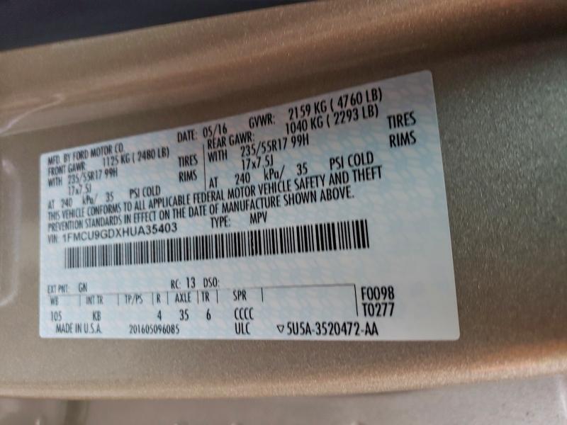 2017 FORD ESCAPE SE #3296119836