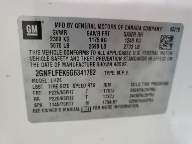 2016 CHEVROLET EQUINOX LT - 2GNFLFEK6G6341782