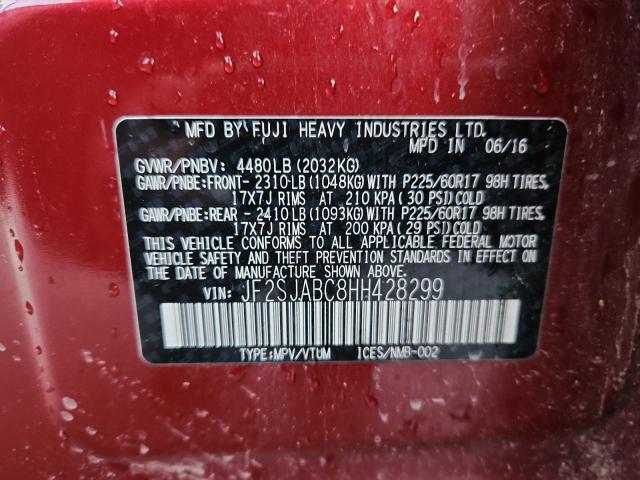 2017 SUBARU FORESTER 2 - JF2SJABC8HH428299