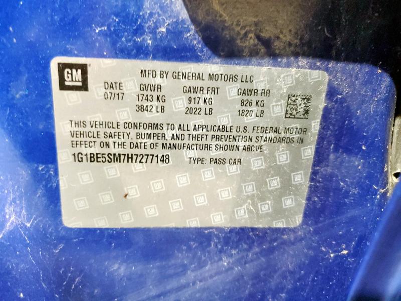 2017 CHEVROLET CRUZE LT 1G1BE5SM7H7277148