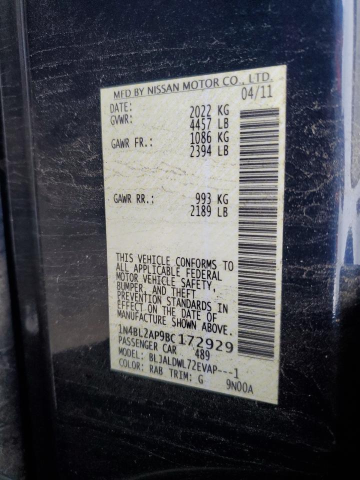 Lot #3302729012 2011 NISSAN ALTIMA SR