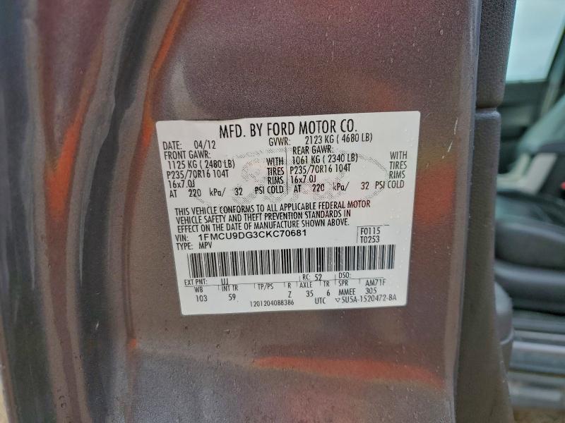 2012 FORD ESCAPE XLT #3303725456