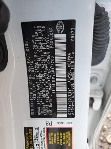 2016 TOYOTA CAMRY LE #3291378163