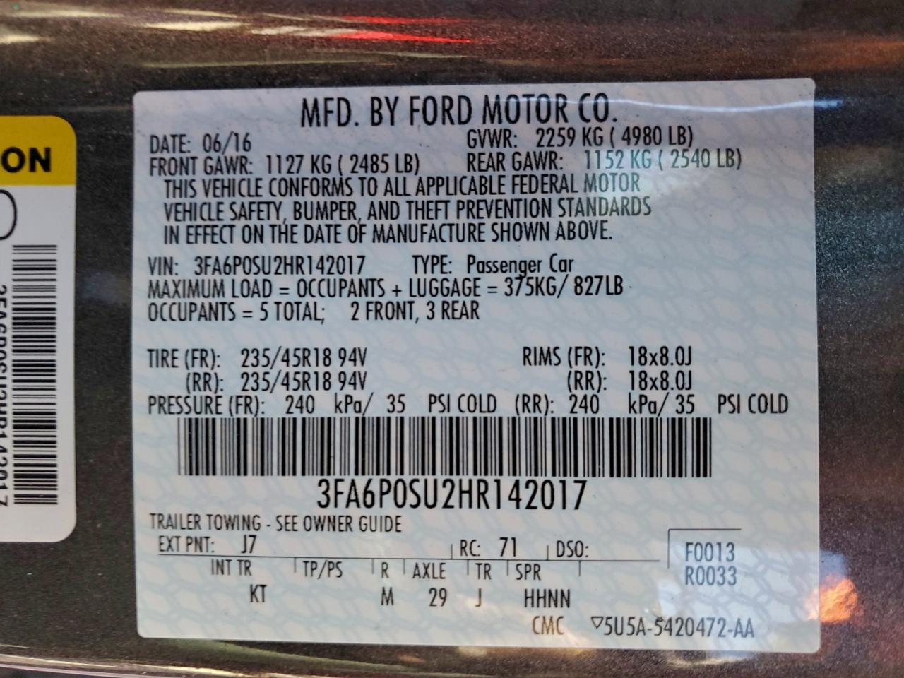 FORD FUSION TITANIUM PHEV