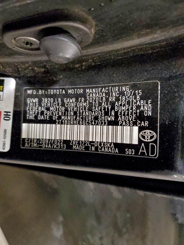 2016 TOYOTA COROLLA L #3309524569