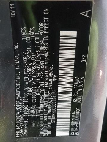 2012 TOYOTA SIENNA #3292369303