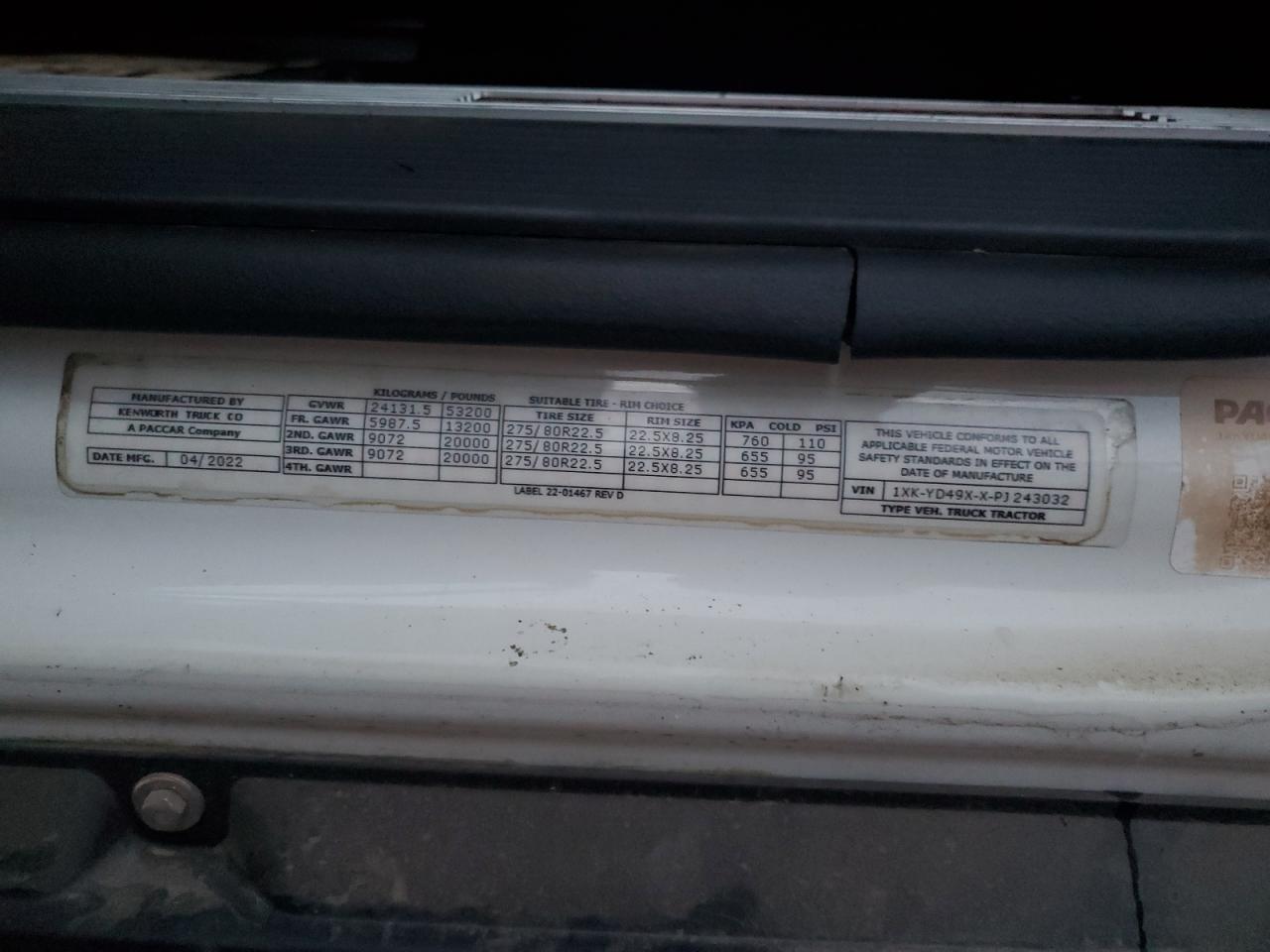 Lot #3291300444 2023 KENWORTH T680