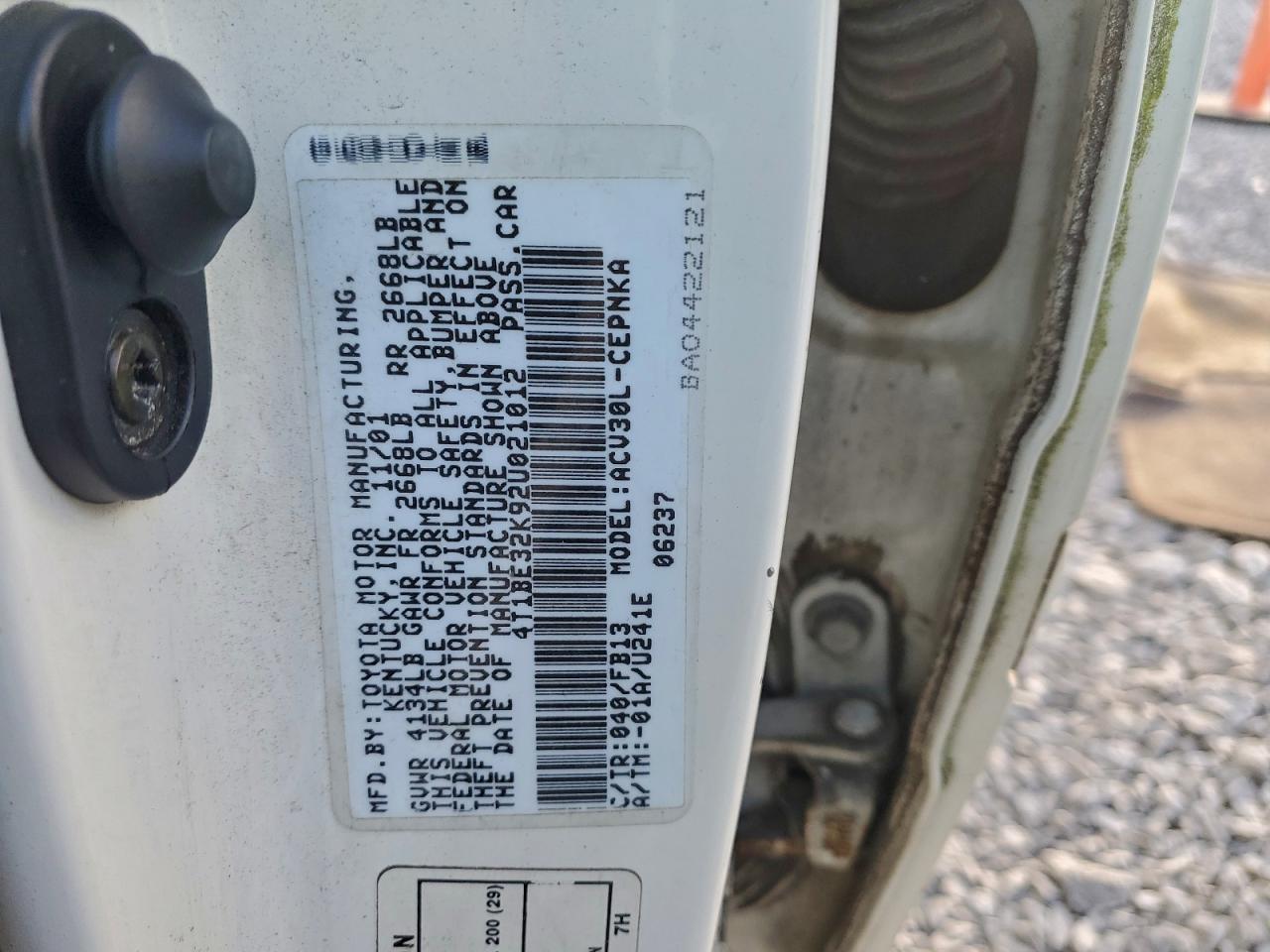 Lot #3302923159 2002 TOYOTA CAMRY