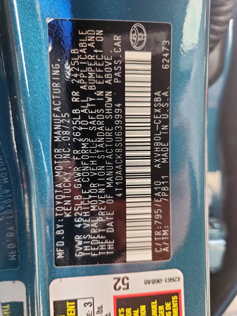 2025 TOYOTA CAMARY SE #3305611721