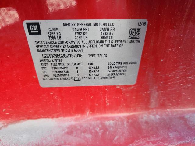 2016 CHEVROLET SILVERADO #3287786115