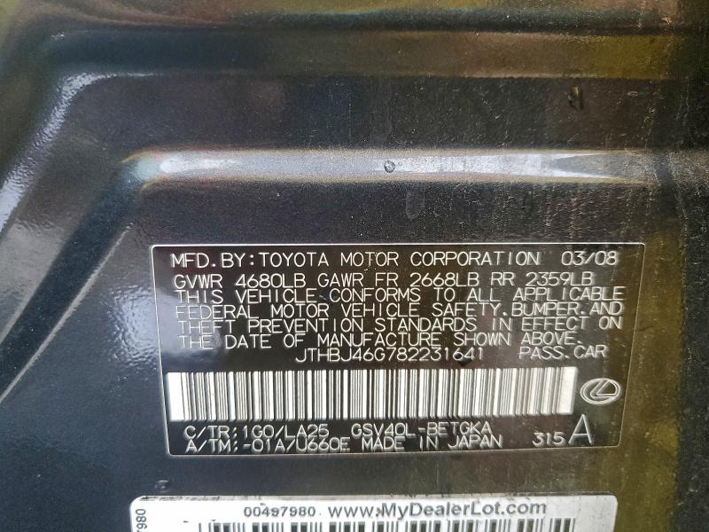 2008 LEXUS ES 350 #3303823417