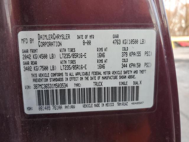 2001 DODGE RAM 3500 #3293500425