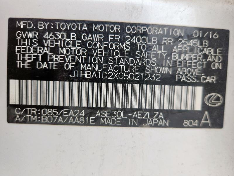 2016 LEXUS IS 200T #3297860781