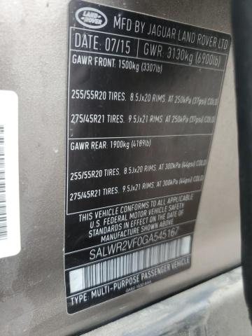 2016 LAND ROVER RANGE ROVER SPORT HSE - SALWR2VF0GA545167