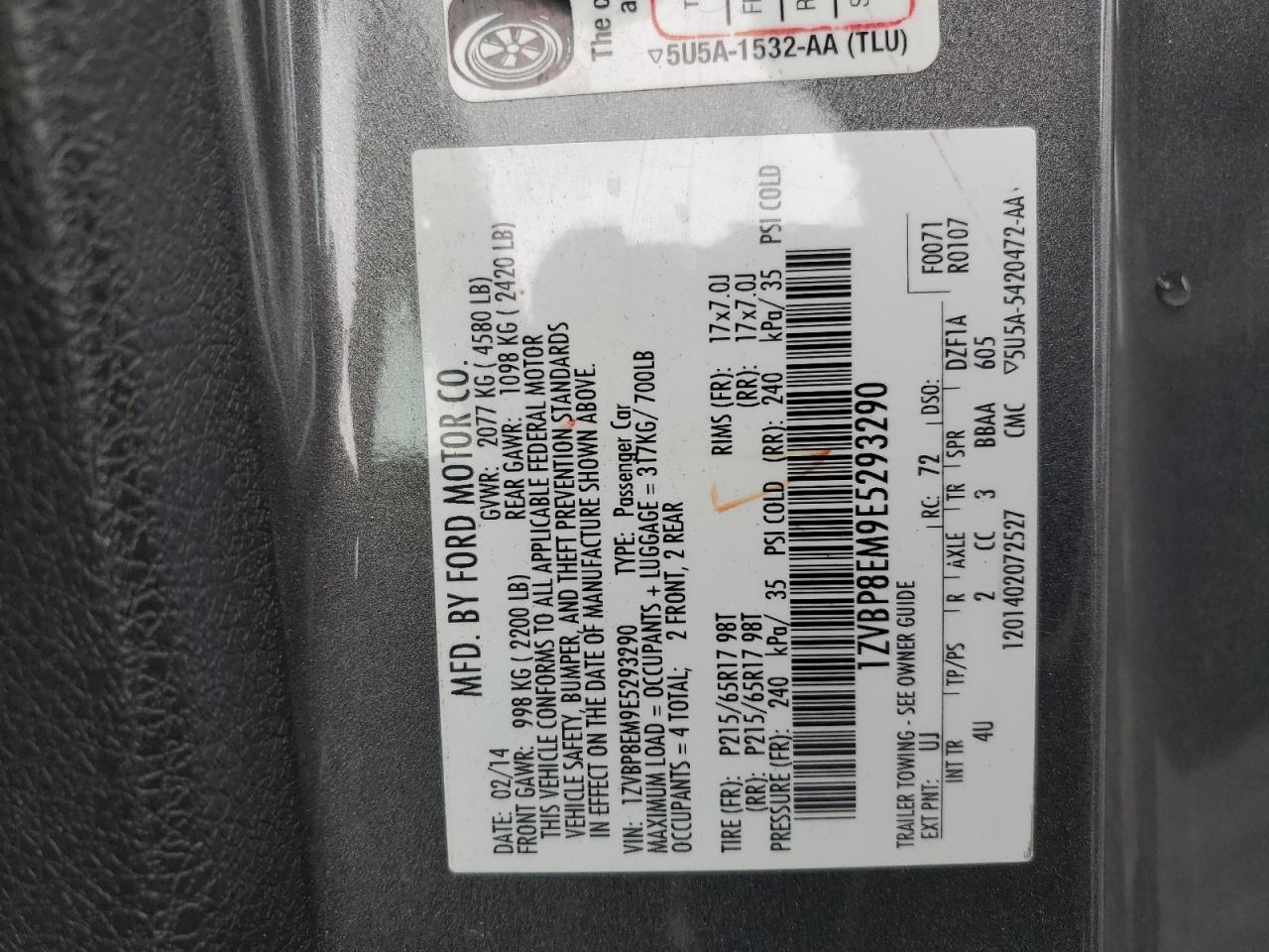 Lot #3308555501 2014 FORD MUSTANG