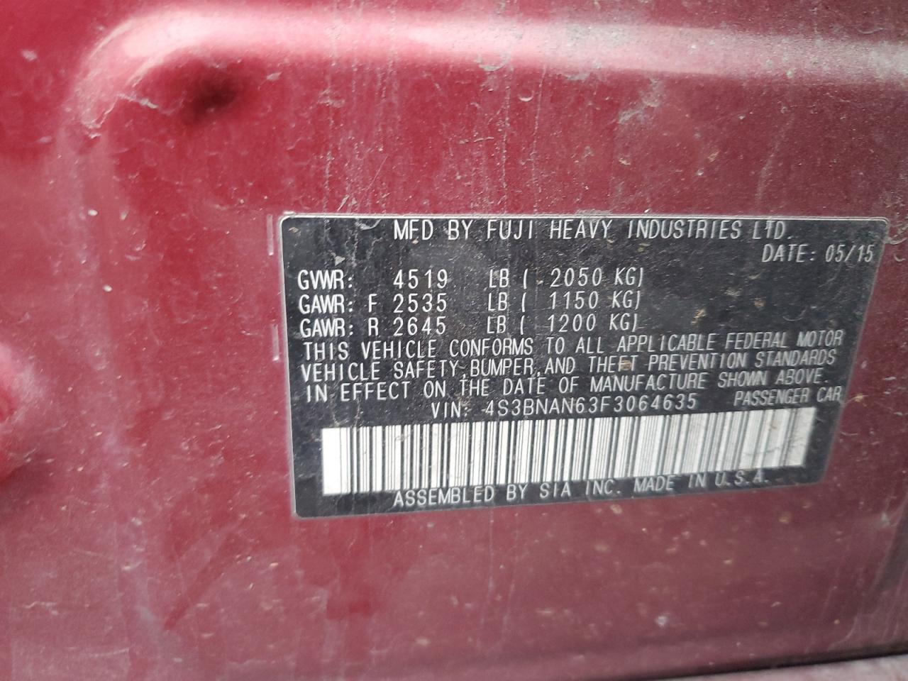 SUBARU LEGACY 2.5I LIMITED